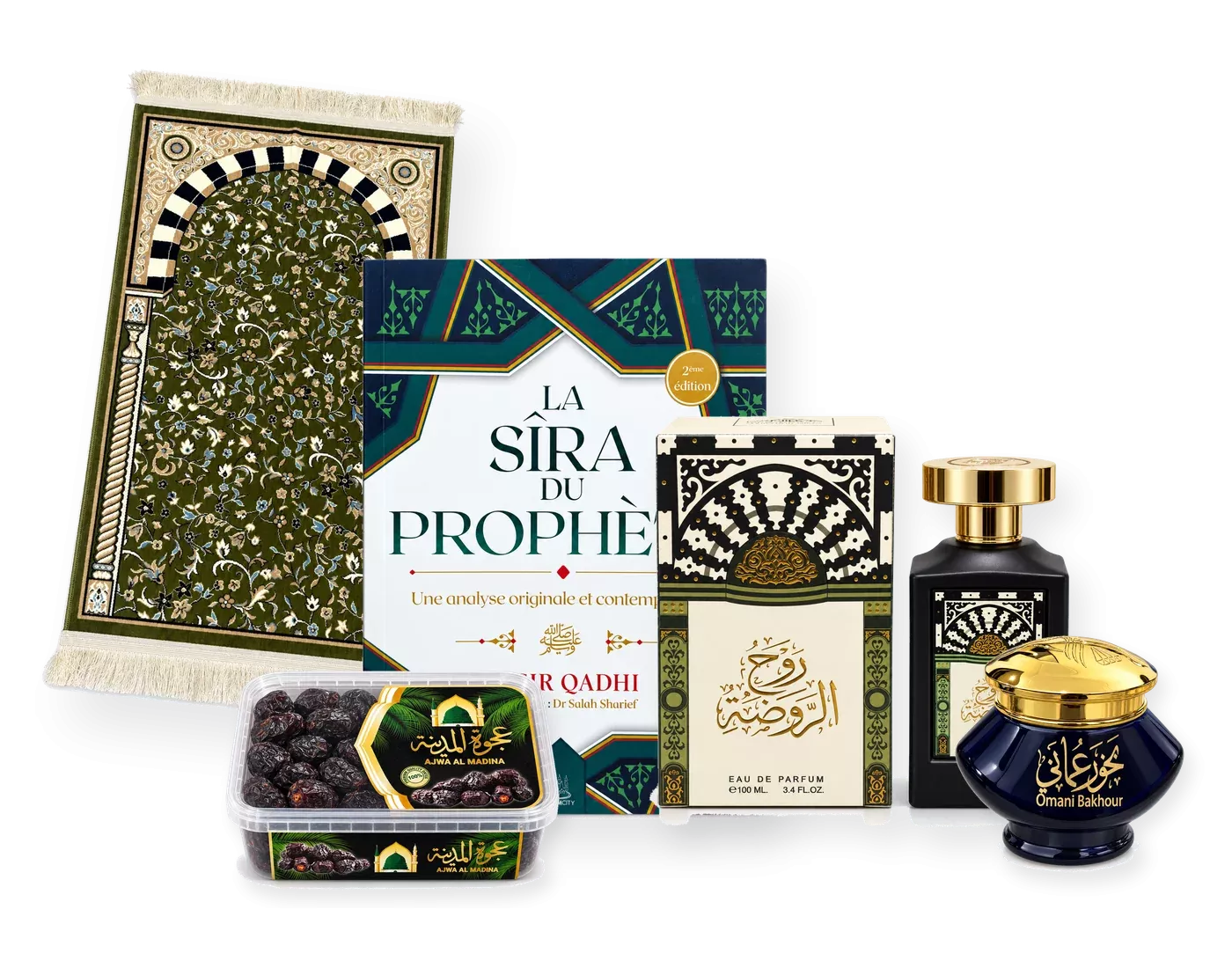Livres, parfums, tapis de prière et dattes Al Kitaab