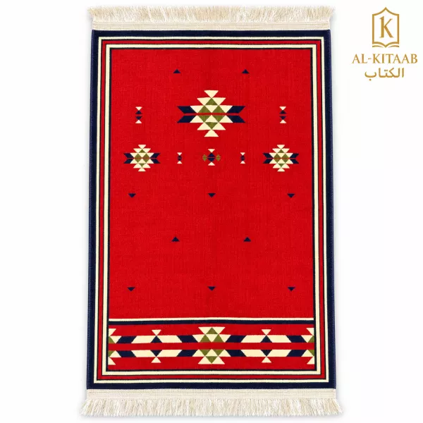 Tapis de prière Médine rouge géométrique – Mada