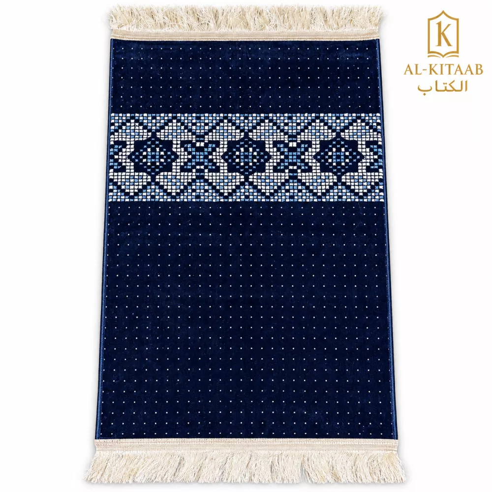 Tapis de prière Médine bleu marine Al-Munawwara